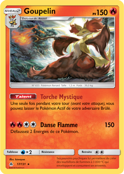 Carte Pokémon Holographique Rare Goupelin 17/131 de la série Lumière Interdite