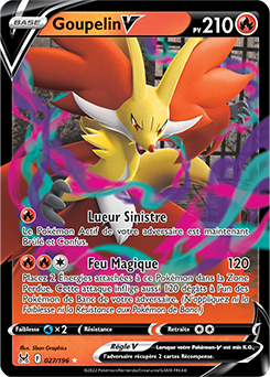 Carte Pokémon Goupelin V 027/196 de la série Origine Perdue en vente au meilleur prix
