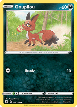 Carte Pokémon Goupilou 103/189 de la série Astres Radieux en vente au meilleur prix