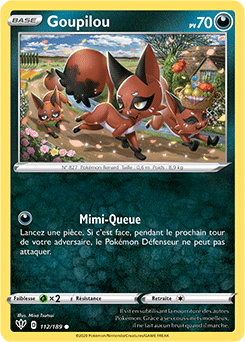 Carte Pokémon Goupilou 112/189 de la série Ténèbres Embrasées en vente au meilleur prix
