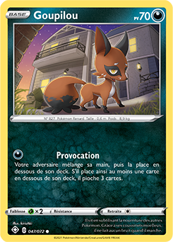 Carte Pokémon Goupilou 047/072 de la série Destinées Radieuses en vente au meilleur prix