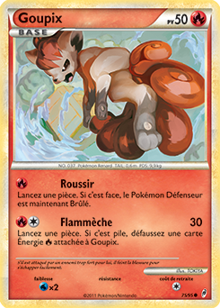 Carte Pokémon Commune Goupix 75/95 de la série Appel des Légendes