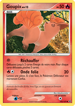 Carte Pokémon Goupix 102/127 de la série Platine en vente au meilleur prix