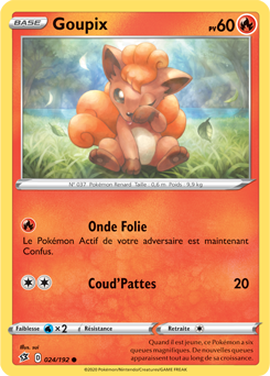 Carte Pokémon Goupix 24/192 de la série Clash des Rebelles en vente au meilleur prix