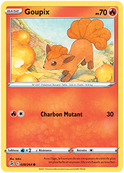 Carte Pokémon Communes Goupix 28/264 de la série Poing de Fusion