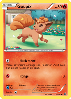 Carte Pokémon Commune Goupix 20/160 de la série Primo Choc