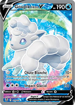 Carte Pokémon Full Art V Goupix d'Alola V 173/195 de la série Tempête Argentée