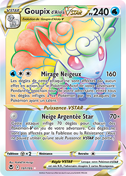 Carte Pokémon Goupix d'Alola VSTAR 197/195 de la série Tempête Argentée en vente au meilleur prix