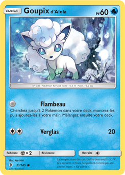 Carte Pokémon Goupix d'Alola 21/145 de la série Gardiens Ascendants en vente au meilleur prix