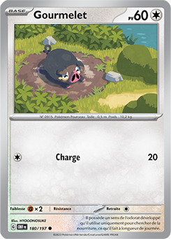 Carte Pokémon Communes Gourmelet 180/197 de la série Flammes Obsidiennes
