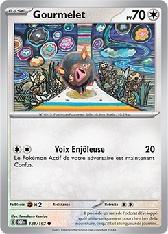 Carte Pokémon Communes Gourmelet 181/197 de la série Flammes Obsidiennes