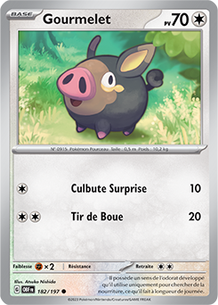 Carte Pokémon Communes Gourmelet 182/197 de la série Flammes Obsidiennes