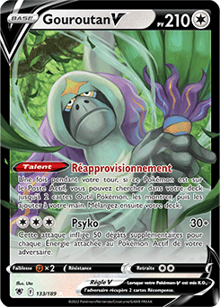 Carte Pokémon Ultra rare V Gouroutan V 133/189 de la série Astres Radieux