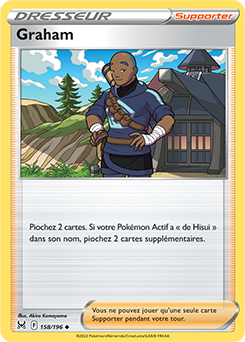 Carte Pokémon Peu commune Graham 158/196 de la série Origine Perdue