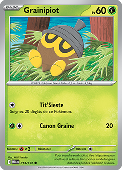 Carte Pokémon Communes Grainipiot 13/132 de la série Méga-Évolution
