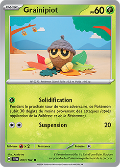 Carte Pokémon Grainipiot 3/162 de la série Forces Temporelles en vente au meilleur prix