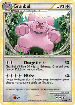 Carte Pokémon Rare Granbull 26/95 de la série Appel des Légendes