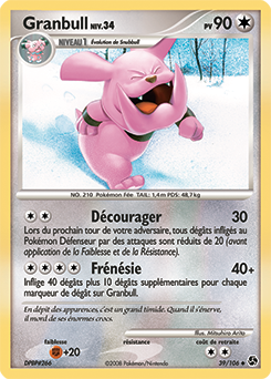 Carte Pokémon Peu commune Granbull 39/106 de la série Duels au Sommet