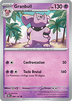 Carte Pokémon Granbull 88/197 de la série Flammes Obsidiennes en vente au meilleur prix