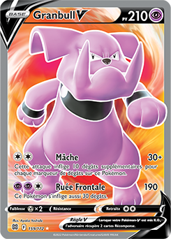 Carte Pokémon Full Art V Granbull V 159/172 de la série Stars Étincelantes