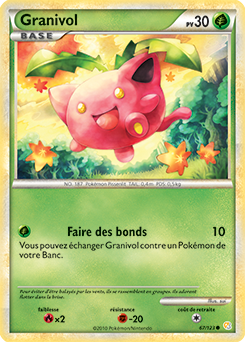 Carte Pokémon Granivol 67/123 de la série HeartGold SoulSilver en vente au meilleur prix