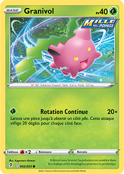 Carte Pokémon Granivol 2/203 de la série Évolution Céleste en vente au meilleur prix