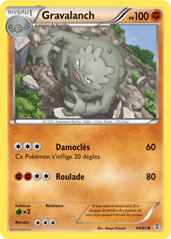Carte Pokémon Peu commune Gravalanch 44/83 de la série Générations