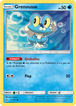 Carte Pokémon Grenousse 21/131 de la série Lumière Interdite en vente au meilleur prix