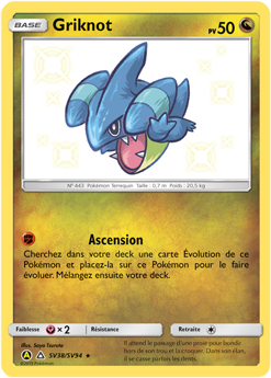 Carte Pokémon Griknot SV38/SV94 de la série Destinées Occultes en vente au meilleur prix