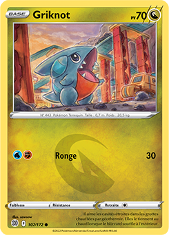 Carte Pokémon Communes Griknot 107/172 de la série Stars Étincelantes