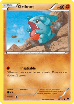 Carte Pokémon Commune Griknot 68/122 de la série Rupture Turbo