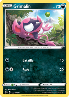 Carte Pokémon Grimalin 123/192 de la série Clash des Rebelles en vente au meilleur prix