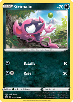 Carte Pokémon Commune Grimalin 123/192 de la série Clash des Rebelles