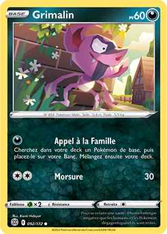 Carte Pokémon Grimalin 092/172 de la série Stars Étincelantes en vente au meilleur prix