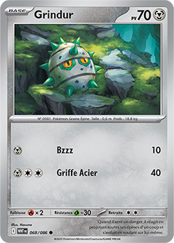 Carte Pokémon Communes Grindur 68/86 de la série Flamme Blanche