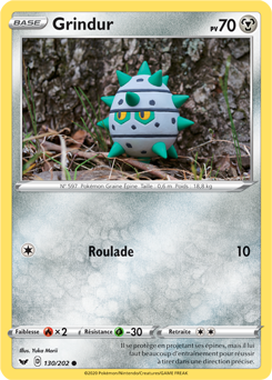 Carte Pokémon Commune Grindur 130/202 de la série Épée et Bouclier