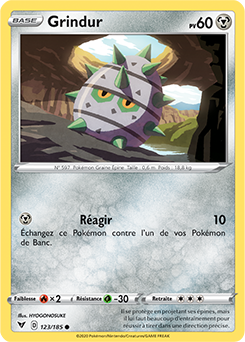 Carte Pokémon Commune Grindur 123/185 de la série Voltage Éclatant