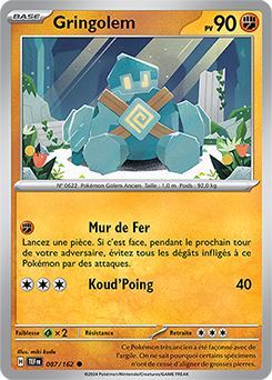 Carte Pokémon Gringolem 87/162 de la série Forces Temporelles en vente au meilleur prix