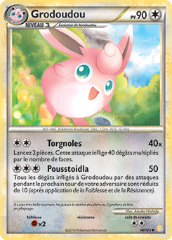 Carte Pokémon Peu commune Grodoudou 56/123 de la série HeartGold SoulSilver