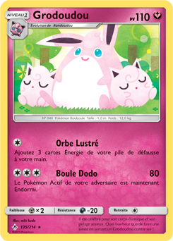 Carte Pokémon Rare Grodoudou 135/214 de la série Alliance Infallible