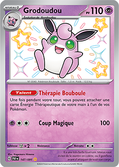 Carte Pokémon Grodoudou 147/91 de la série Destinées de Paldea en vente au meilleur prix