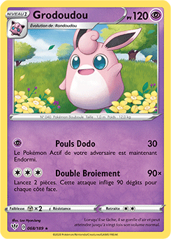 Carte Pokémon Grodoudou 68/189 de la série Ténèbres Embrasées en vente au meilleur prix