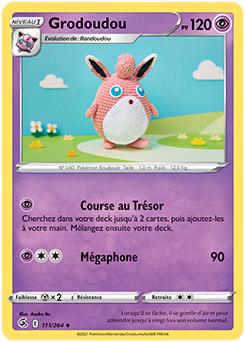 Carte Pokémon Peu commune Grodoudou 111/264 de la série Poing de Fusion