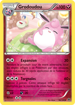 Carte Pokémon Grodoudou 66/124 de la série Impact des Destins en vente au meilleur prix