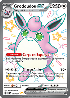 Carte Pokémon Grodoudou ex 222/91 de la série Destinées de Paldea en vente au meilleur prix