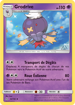 Carte Pokémon Grodrive 52/156 de la série Ultra Prisme en vente au meilleur prix