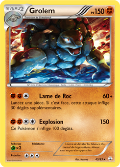 Carte Pokémon Holographique Rare Grolem 45/83 de la série Générations