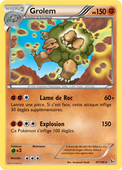 Carte Pokémon Grolem 47/106 de la série Étincelle en vente au meilleur prix