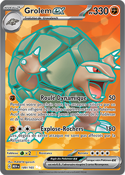Carte Pokémon Grolem ex 189/165 de la série 151 en vente au meilleur prix