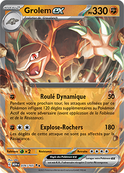 Carte Pokémon Grolem ex 76/165 de la série 151 en vente au meilleur prix